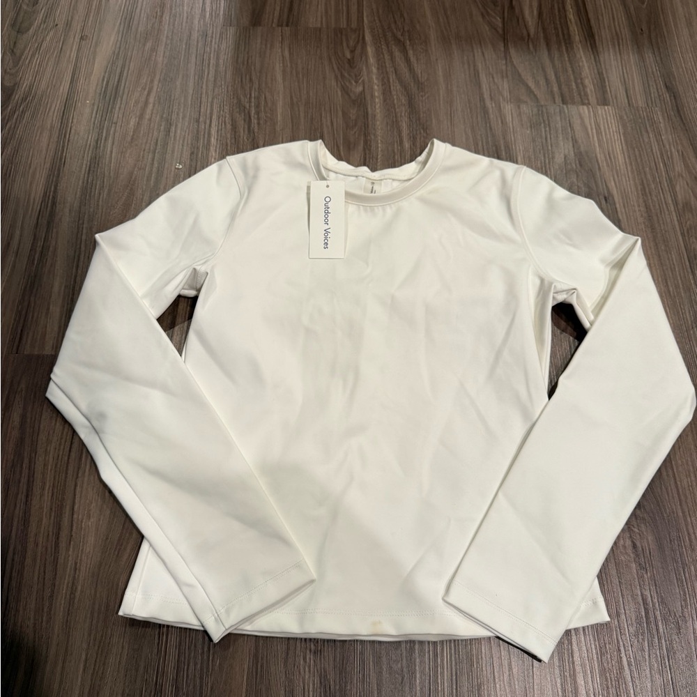 Outdoor Voices White Long Sleeve Top